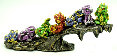 7 Dragons Hanging on Rock